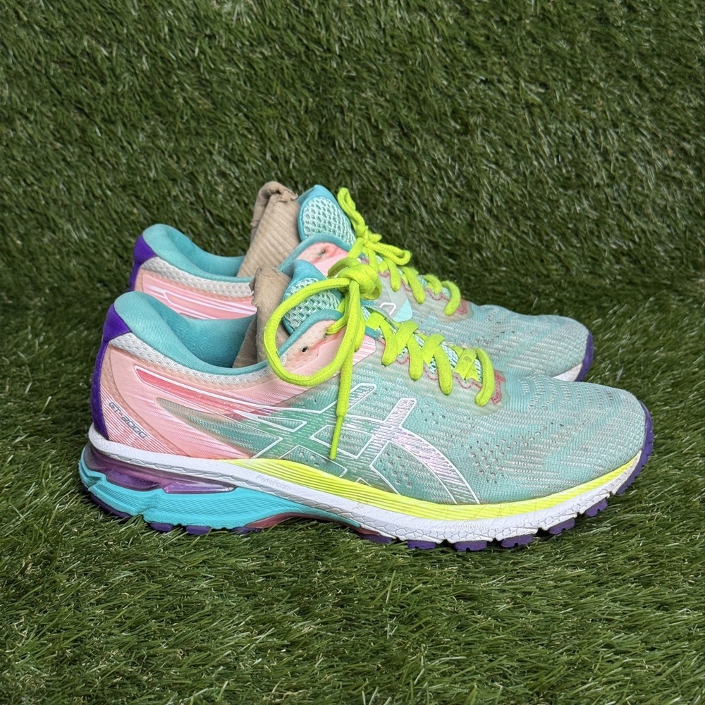 ASICS GT-2000 8 Womens 8.5 Mesh Lace Up Running Sneakers Green Pink 1012A803